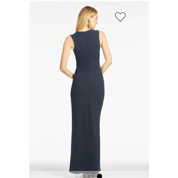 New Sachin & Babi Navy Blue Sleevless Deep V Neck Formal Maxi Gown Dress 10 - Picture 2 of 8